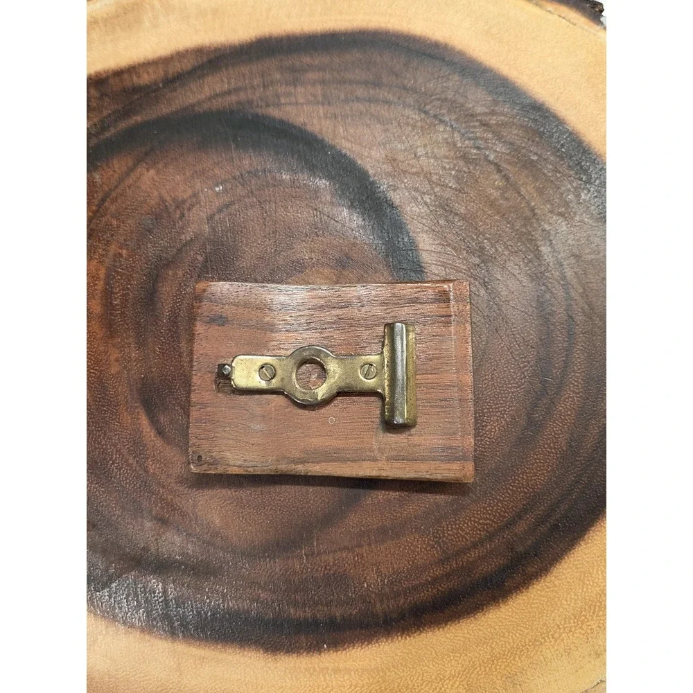 Vintage Wood Brass Baseball Belt Buckle